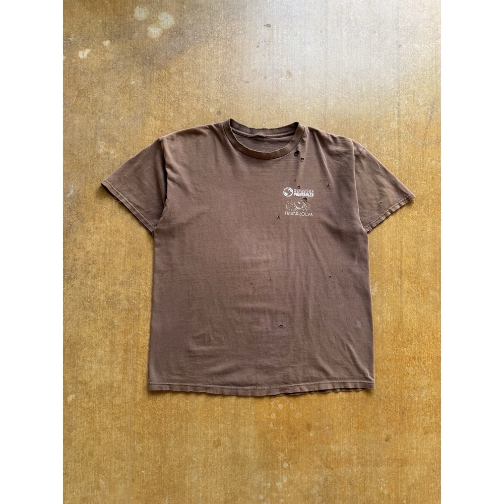 VTG Fruit of the Loom Wholesale Printables Promo Employee T-Shirt (L) DISTRESSED